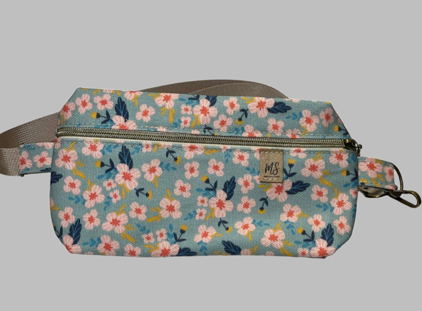 Blue and Pink flowers Crossbody
