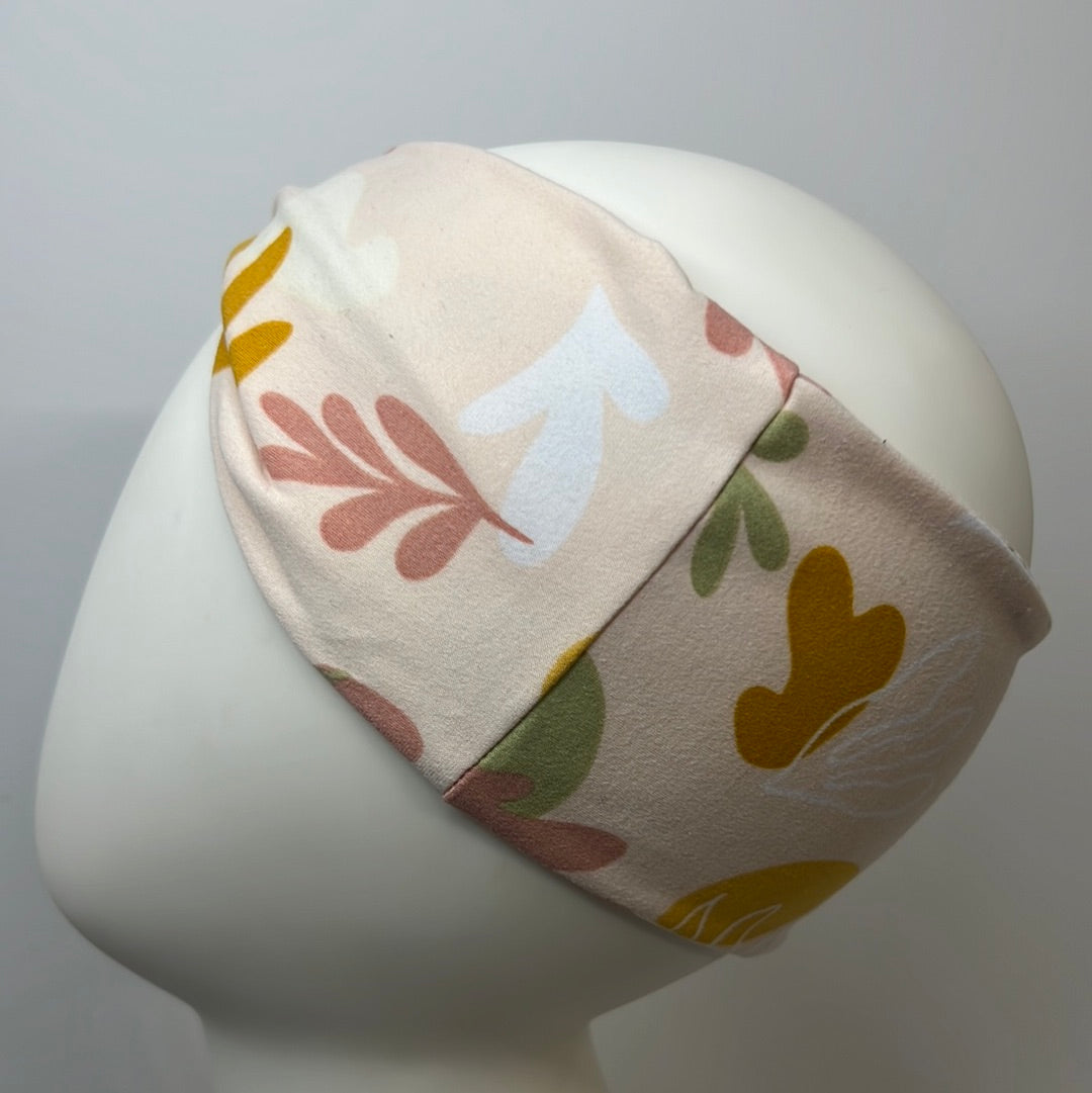 Beige and pink with flowers headband.