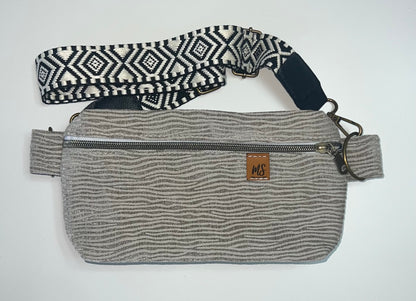Gray/Silver velvet Crossbody