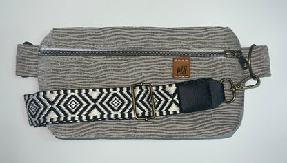 Gray/Silver velvet Crossbody