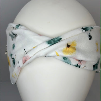 White with flowers headband.