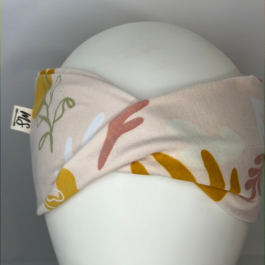 Beige and pink with flowers headband.