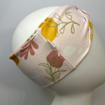 Beige and pink with flowers headband.